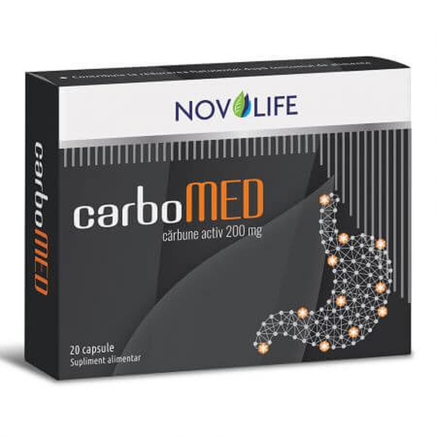 Carbune activ CarboMED, 200 mg, 20 capsule, Novolife