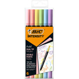 Marqueurs BIC à double pointe en couleurs pastel, 6 pièces