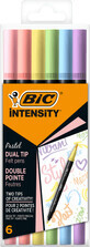 BIC Dubbelpuntige markers in pastelkleuren, 6 stuks