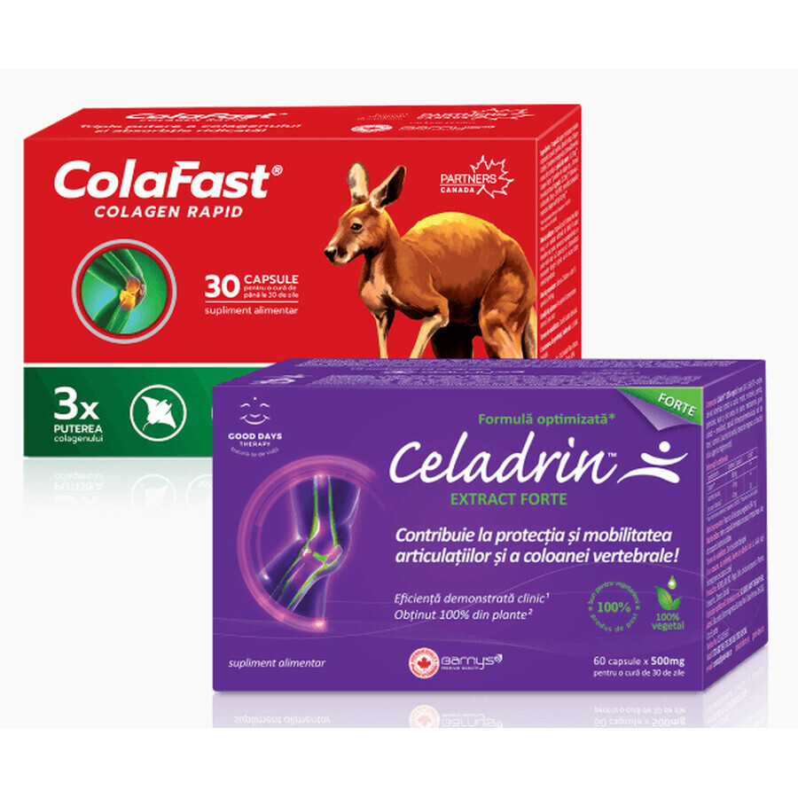Celadrin Extract Forte, 60 gélules + ColaFast Collagen Rapid, 30 gélules, Good Days Therapy - cadeau Évaluations