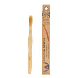Bamboe tandenborstel, 15+ jaar, medium, geel, 1 stuk, Gingia