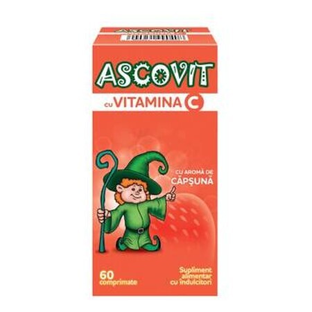 Ascovit avec vitamine C goût fraise, 60 comprimés, Perrigo