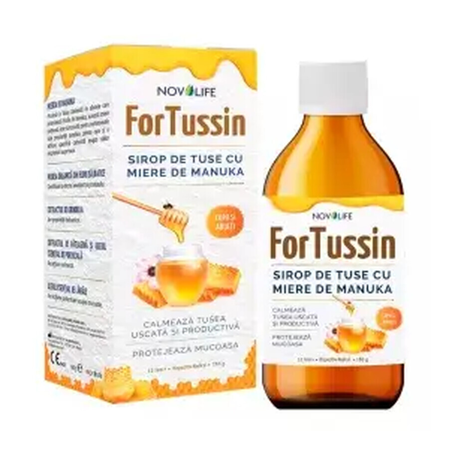 ForTussin hoestsiroop met Manuka honing, 180 g, Novolife