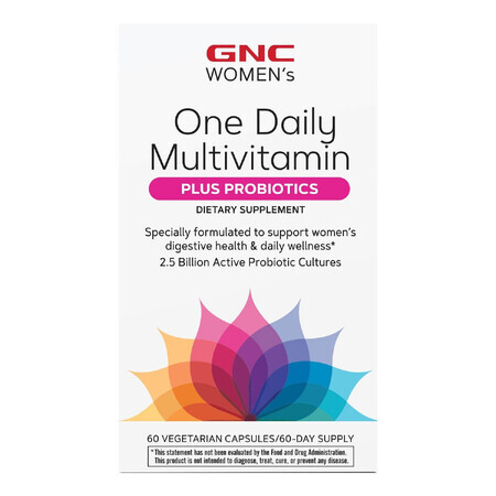 Gnc Women's One Daily Multivitamin Plus Probiotics, Multivitamin-Komplex für Frauen mit Probiotika Lab4, 60 Cps