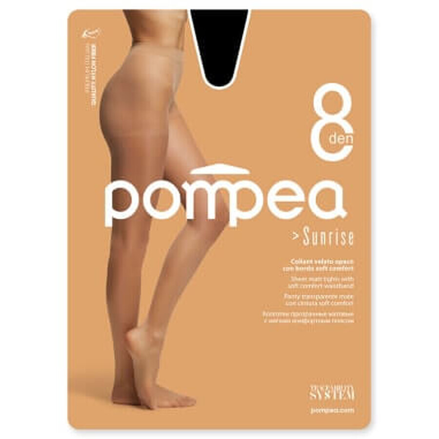 Pompea Damen schwarze Sonne 8 DEN 1/2-S, 1 Stück