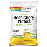Gouttes pour la gorge Respiratory Protect HerbaLozenge Lemon Honey Soother Solaray, 18 pièces, Secom