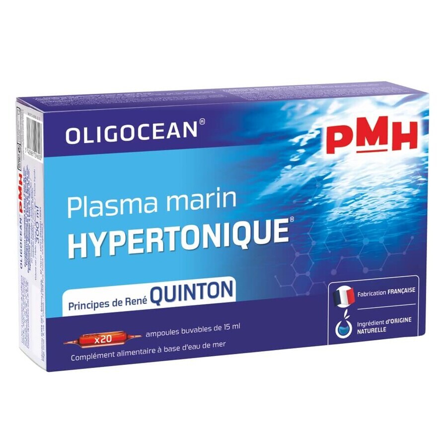 Quinton Hypertonisches Meeresplasma, 20 Fläschchen, Oligocean