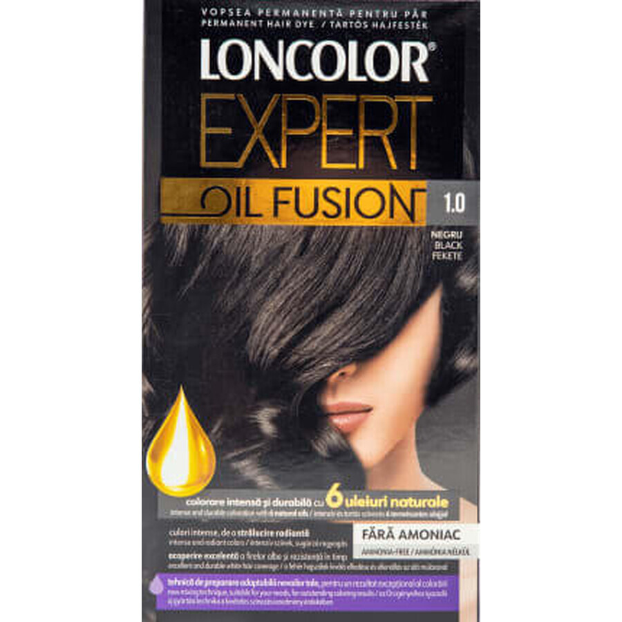 Loncolor Expert Vopsea de păr fără amoniac Oil Fusion 1.0 negru, 1 buc