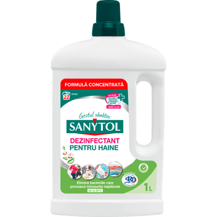 Sanytol Désinfectant aloe vera vêtements 22 lavages, 1 l