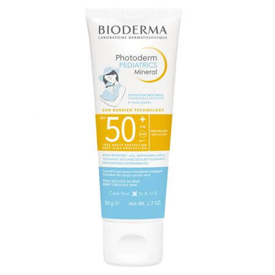 Bioderma Pediatrics Minerale Zonnebeschermingscrème voor Kinderen Mineraal, SPF 50+, 50 ml