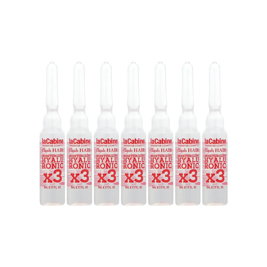 Flash Hair Moisture Hyaluron-flacon, 7 flacons x 5 ml, La Cabine