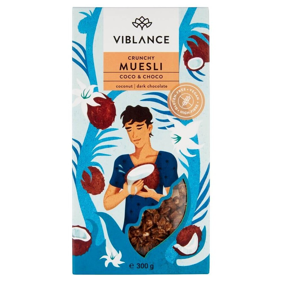 Muesli croccante Coco & Choco, senza glutine, 300 g, Viblance