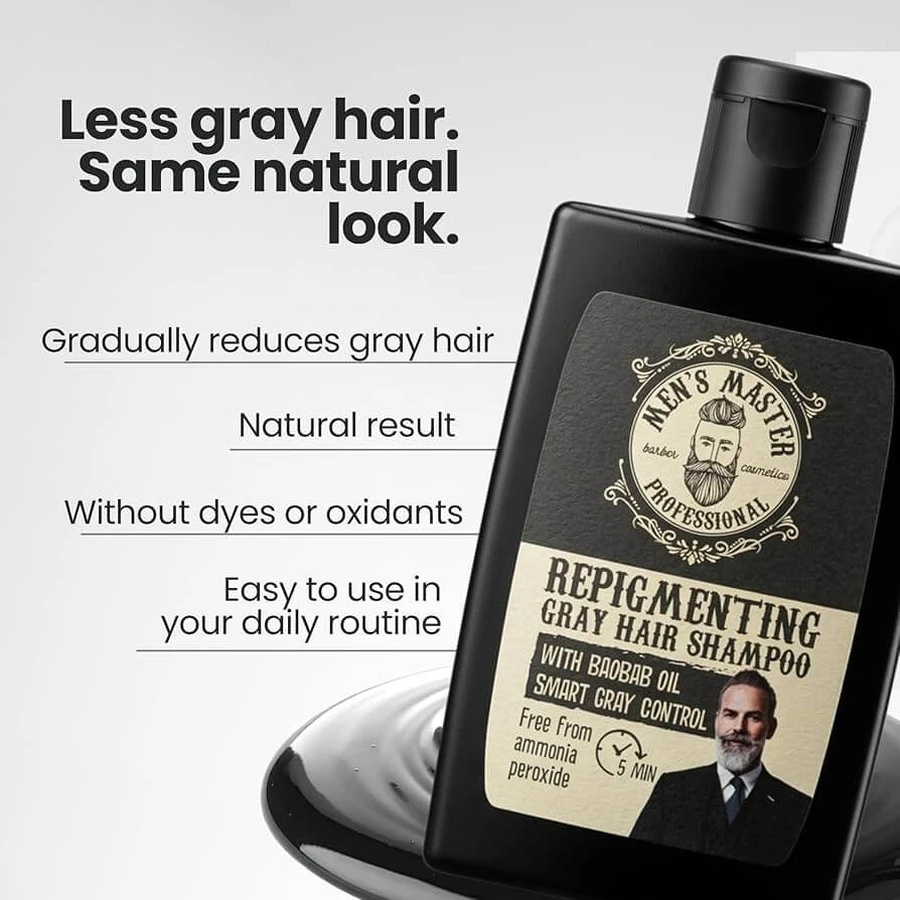 Shampoo for repigmentation of white hair for men, 120 ml, Men's Master Professional