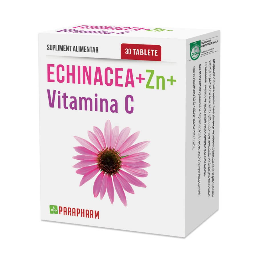 Echinacea + Zinc + Vitamine C, 30 gélules, Parapharm