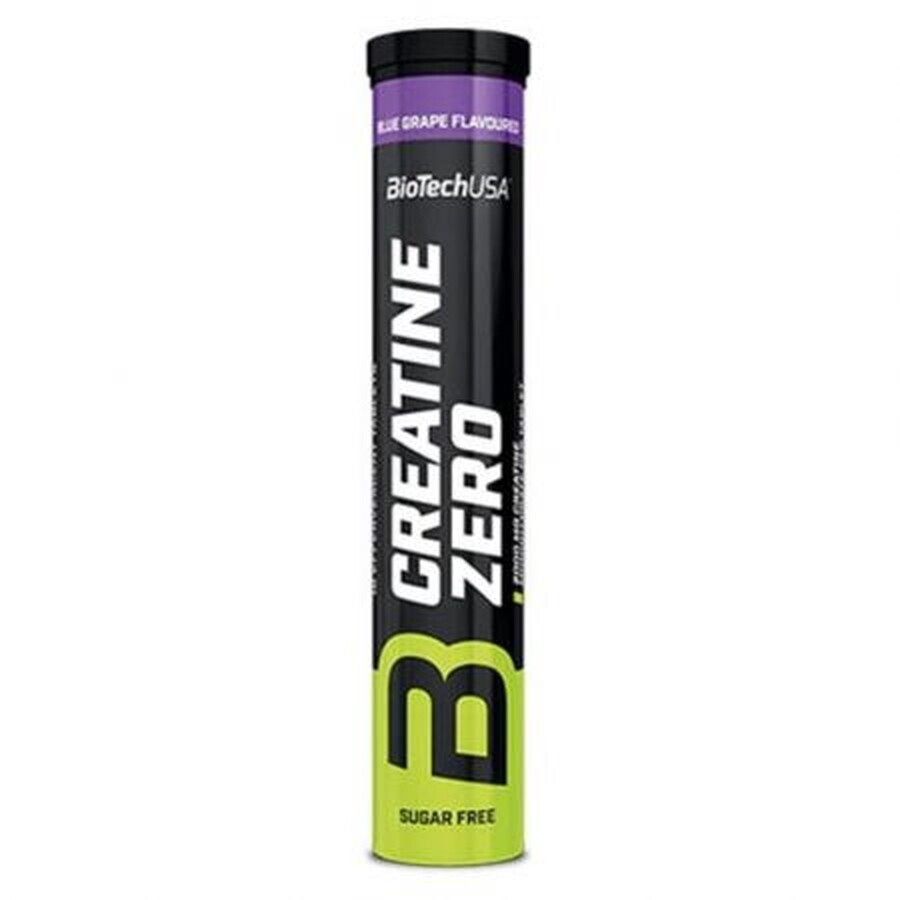 Creatine Zero créatine effervescente, raisin bleu, 18 comprimés, Biotech USA