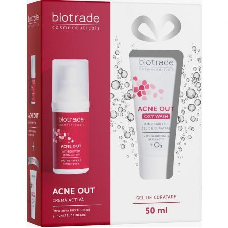 Biotrade Acne Out Active Cream + Acne Out Oxy Wash, 30 ml + 50 ml