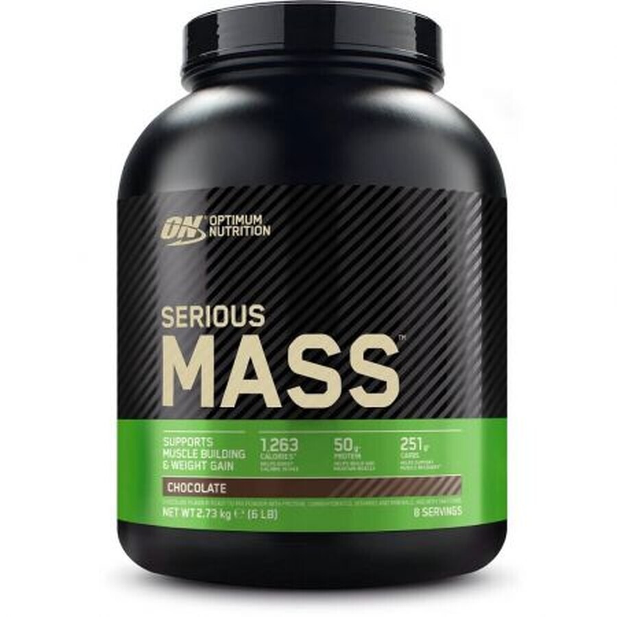 Serious Mass gainer eiwitpoeder, chocolade, 2730 g, Optimum Nutrition