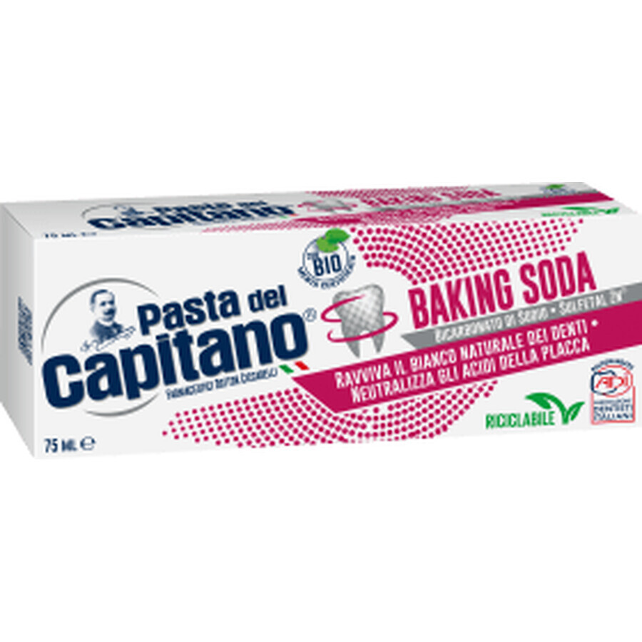 Pasta del Capitano Dentifrice au bicarbonate, 75 ml