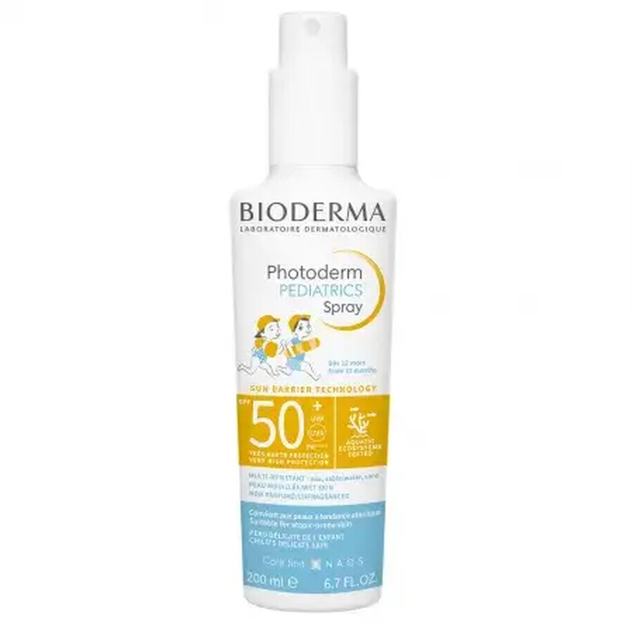 Crema solare spray per bambini Pediatria, SPF 50+, 200 ml, Bioderma