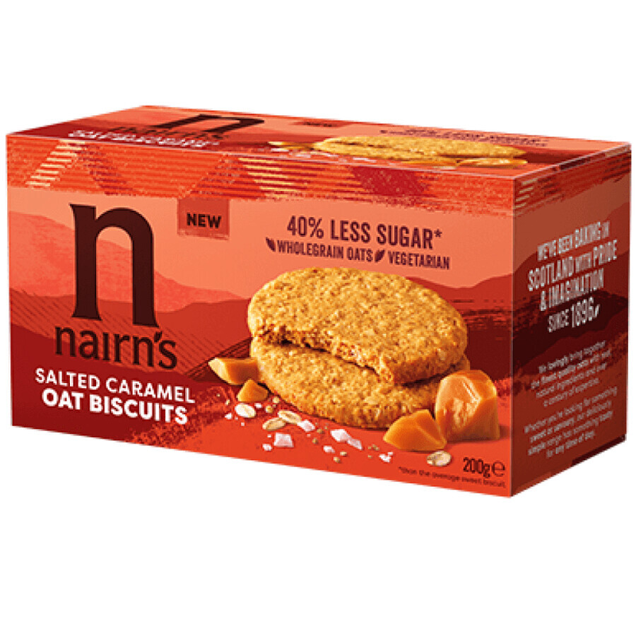 Biscotti d'avena integrale con caramello salato, 200 g, Nairns