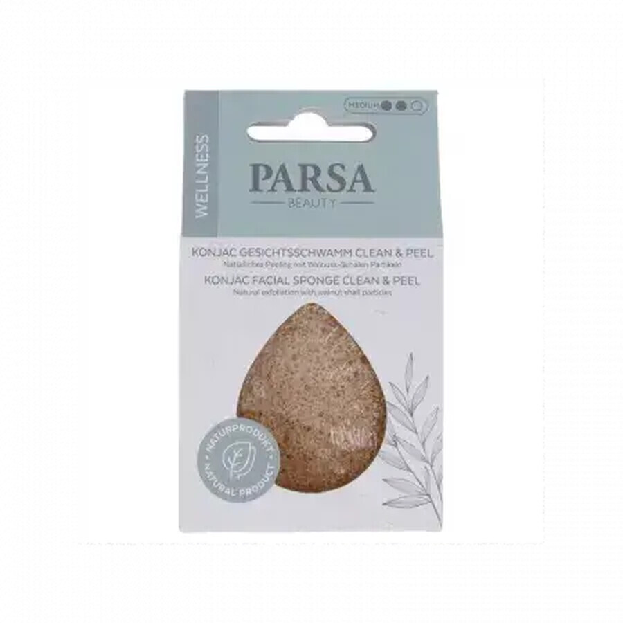 Konjac face sponge for cleaning and exfoliation, 1 piece, Parsa