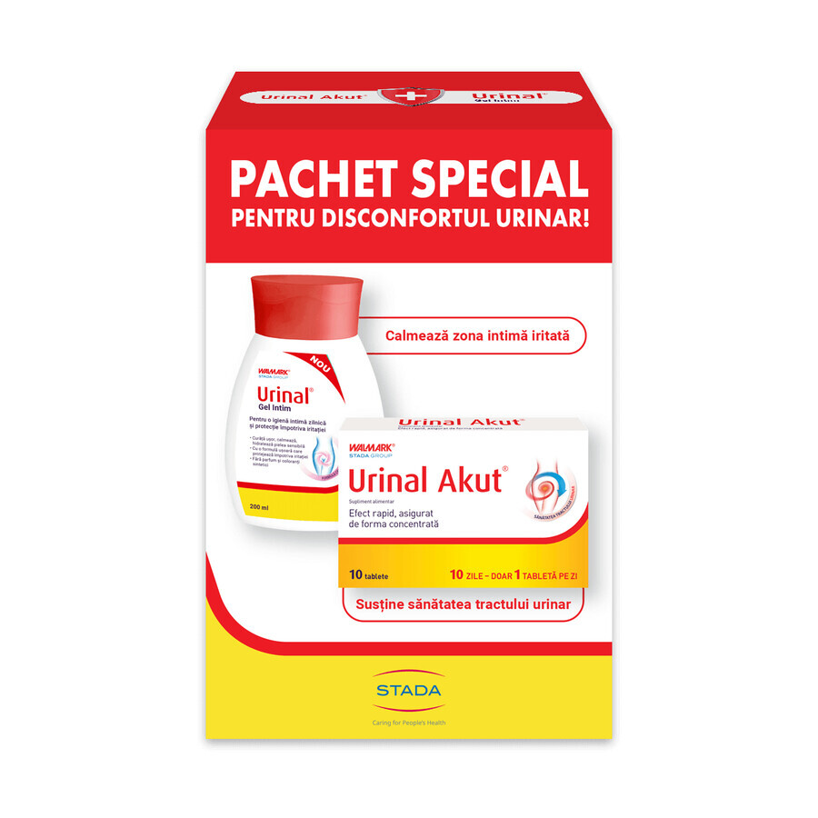 Verpakking Urinaal gel intiem, 200 ml + Urinaal akut, 10 capsules, Walmark