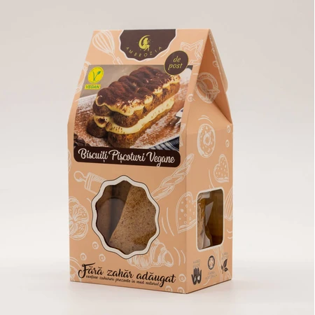 Vegan Piscoturi without added sugar, 130 g, Hiper Ambrozia