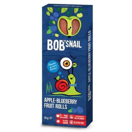 Appel- en bosbessenbroodje naturel, 30 g, Bob Slak