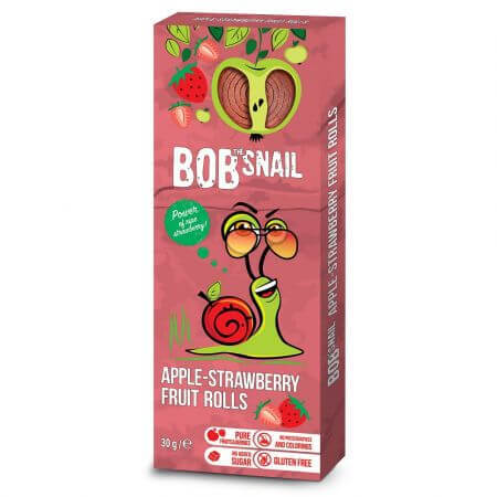 Rouleau naturel aux pommes et aux fraises, 30 g, Bob Snail