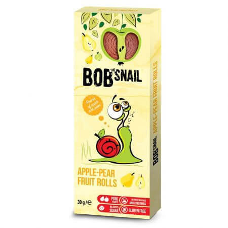 Appel- en perenrolletje naturel, 30 g, Bob Slak