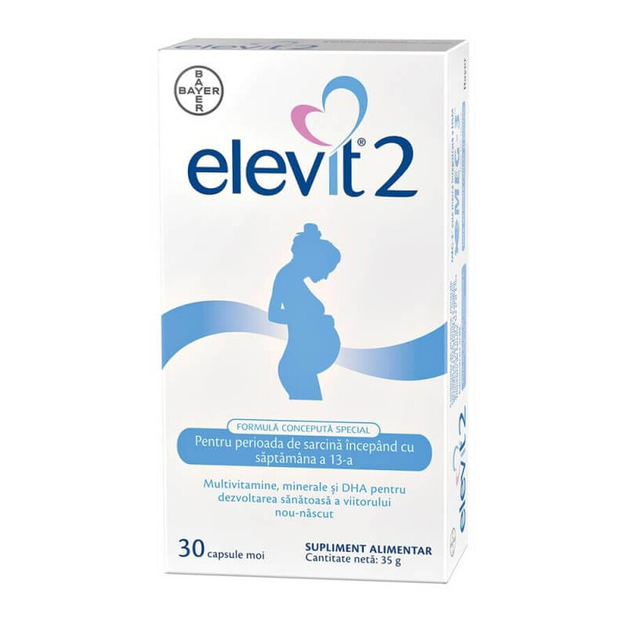 Elevit 2, Multivitaminen voor zwangerschap - 2e en 3e trimester van de zwangerschap, 30 capsules, Bayer Beoordelingen