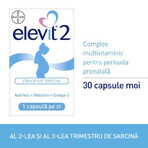 Elevit 2, Multivitaminen voor zwangerschap - 2e en 3e trimester van de zwangerschap, 30 capsules, Bayer