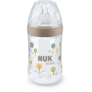 Butelka ze smoczkiem silikonowym Nature, rozmiar M, 260 ml, Cream, Nuk, Nuk