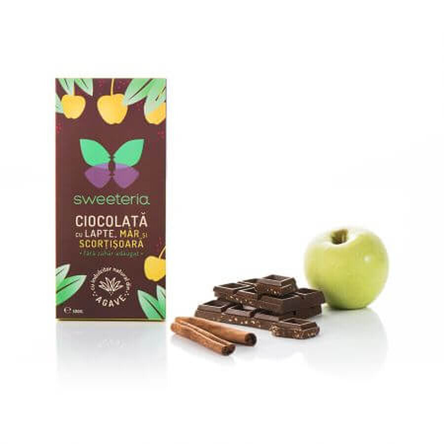 Melkchocolade, appel en kaneel, 100 gr, Sweeteria