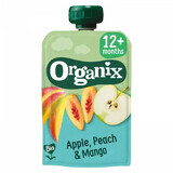 Biologische appel-, perzik- en mangopuree, +12 maanden, 100 g, Organix