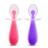 Set di 2 cucchiai per neonati Gentle Scoop, +6 mesi, Rosa/Viola, Munchkin