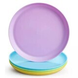 Set de 4 assiettes multicolores, +6 mois, violet-vert-bleu-jaune, Munchkin