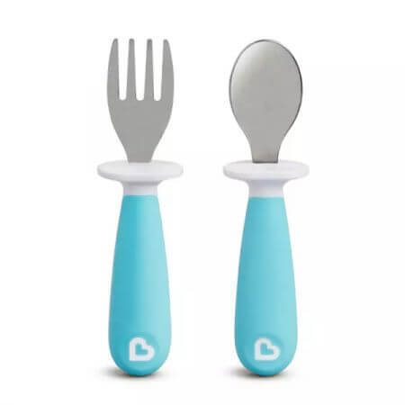 Raise Baby Gabel und Löffel Set, 12 Monate+, Blau, Munchkin