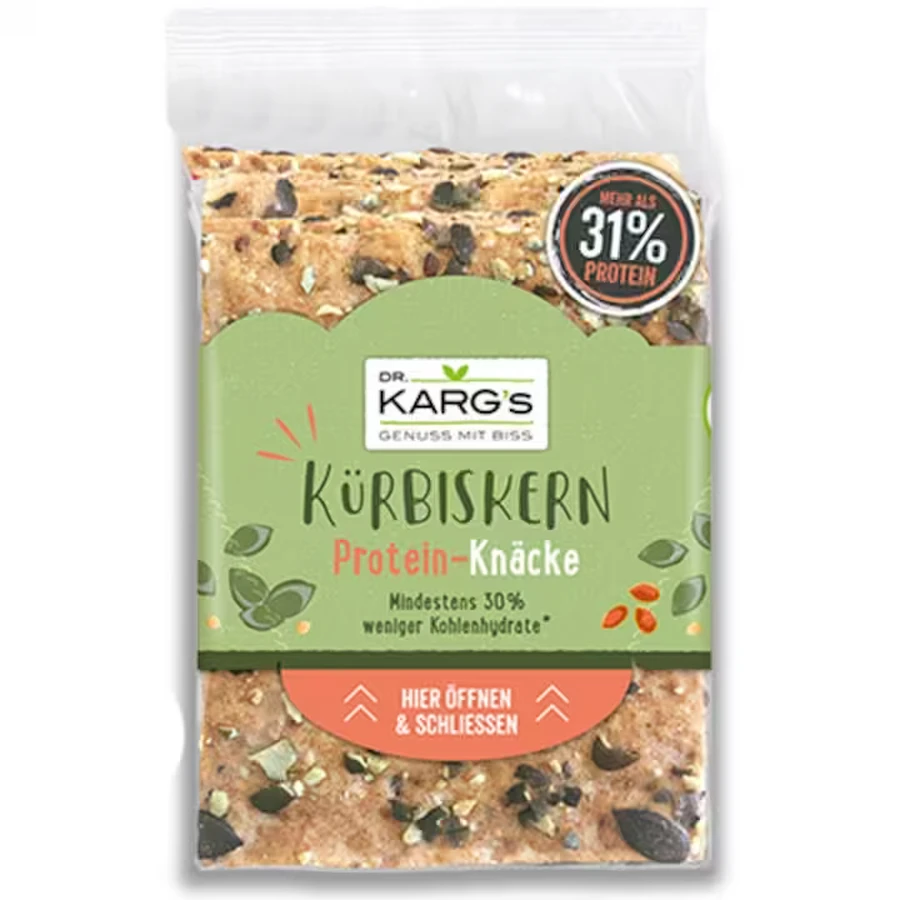 Eiwitcrackers met pompoenpitten, 150 g, Dr. Karg's