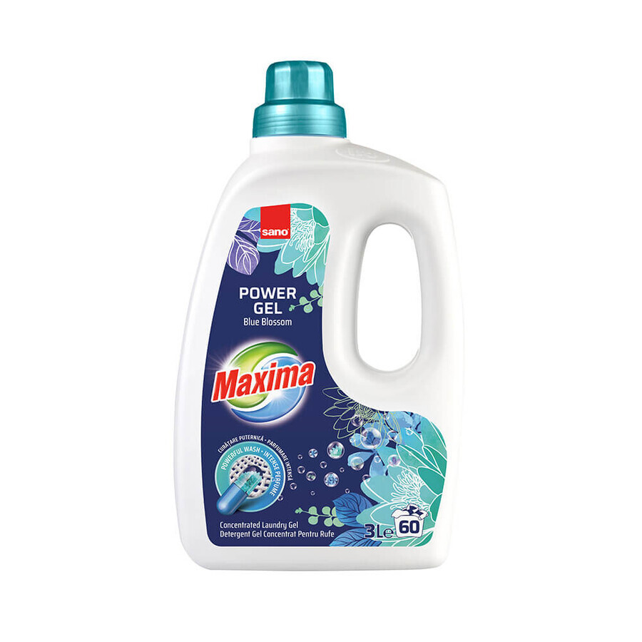 Detergent rufe Power Gel Blue Blossom, 3000 ml, Sano maxima