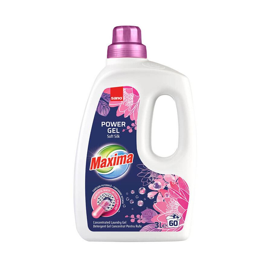 Detergent rufe Power Gel Soft Silk, 3000 ml, Sano Maxima