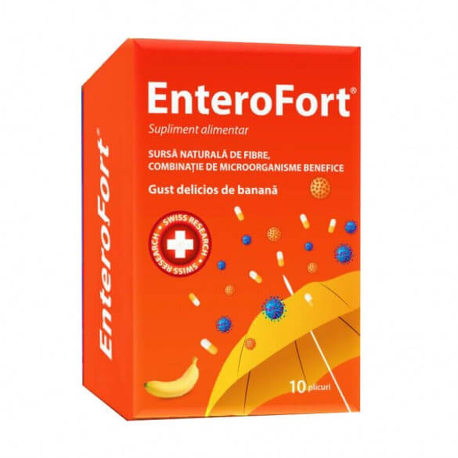 EnteroFort cu banana, 10 plicuri, MBA Pharma