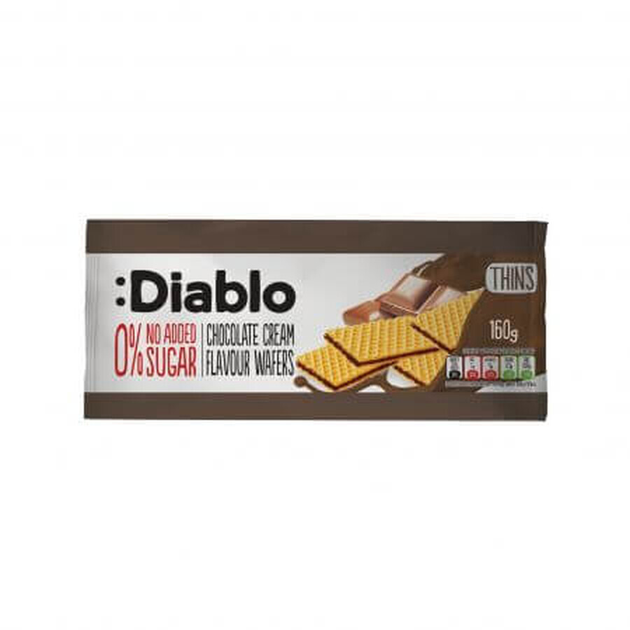 Suikervrije wafels met chocoladevulling, 160 g, Diablo