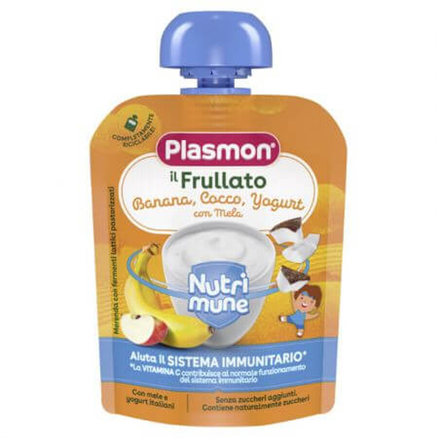Nutrimune banaan-, kokos- en yoghurtpuree, 85 g, Plasmon