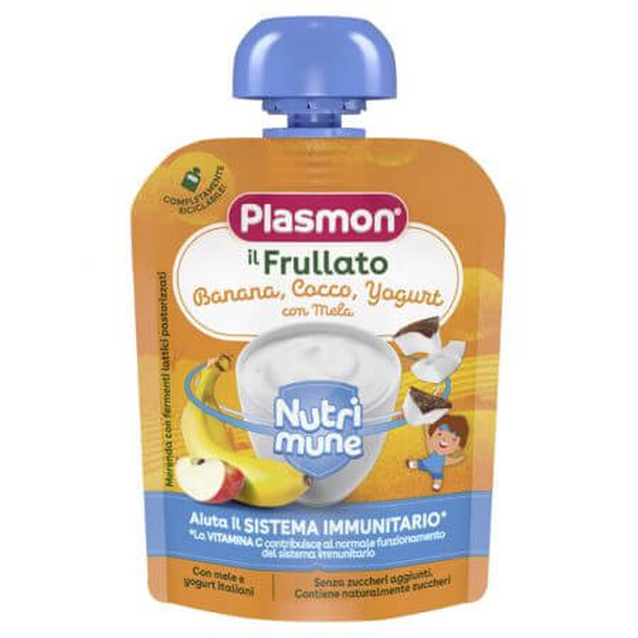 Purea con banana, cocco e yogurt Nutrimune, 85 g, Plasmon