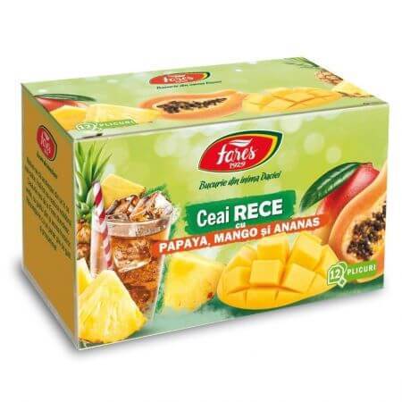 Thé froid à la papaye, à la mangue et à l'ananas, 12 sachets, Fares