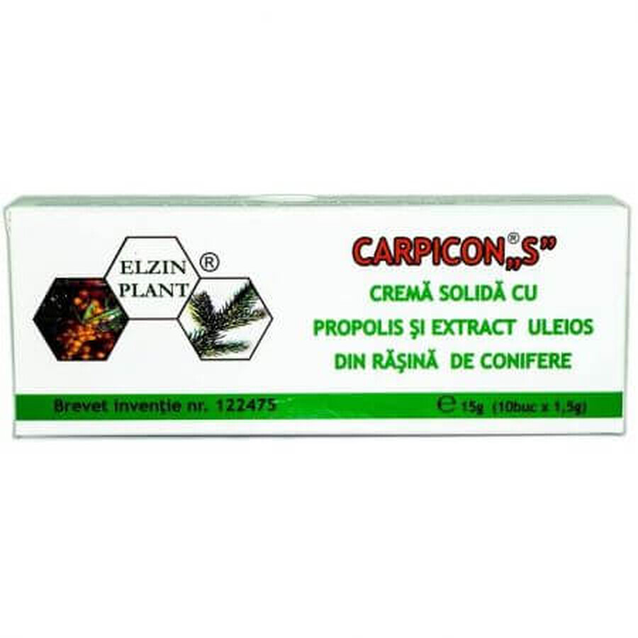 Crème solide à la propolis et à l'extrait huileux de résine de conifère Carpicon S, 10 x 1,5 g, Elzin Plant