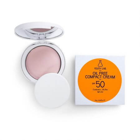 Compacte foundation lichte tint met zonnebescherming SPF 50, 10 g, Youth Lab