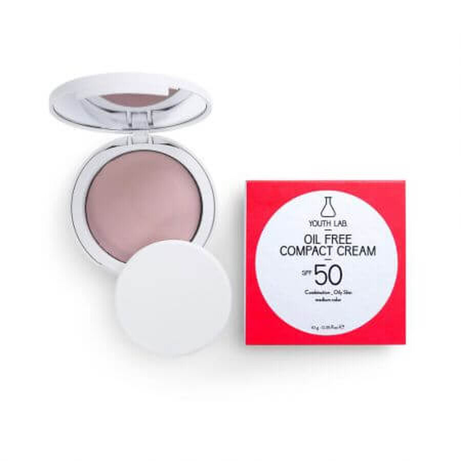 Fond de teint compact teinte moyenne, SPF 50, 10 g, Youth Lab