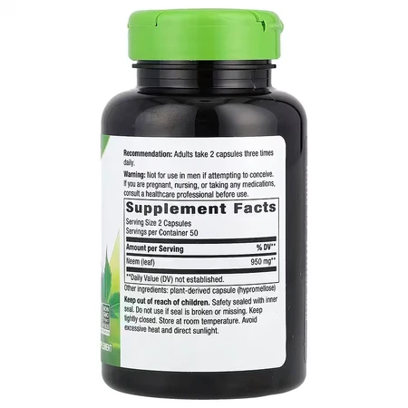 Neem Leaf Nature's Way, 100 capsules, Secom
